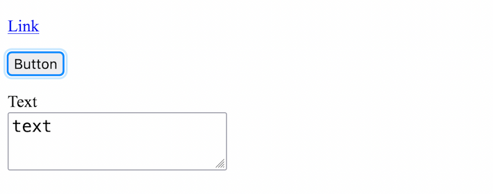 A simple demo of a link a button and a textarea