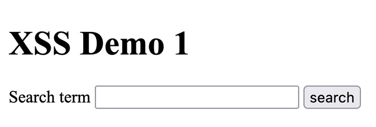 A input field labelled “Search term” and a search button.